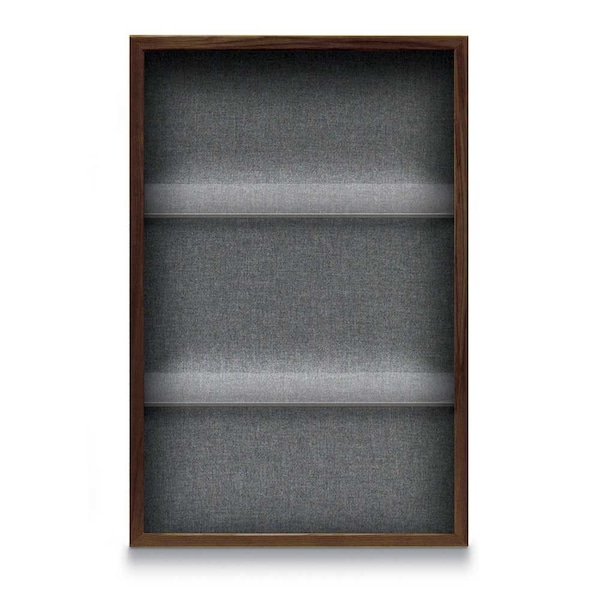 United Visual Products Outdoor Enclosed Combo Board, 48"x36", Satin Frame/Black & Burgundy UVCB4836OD-BLACK-DBURGU - main